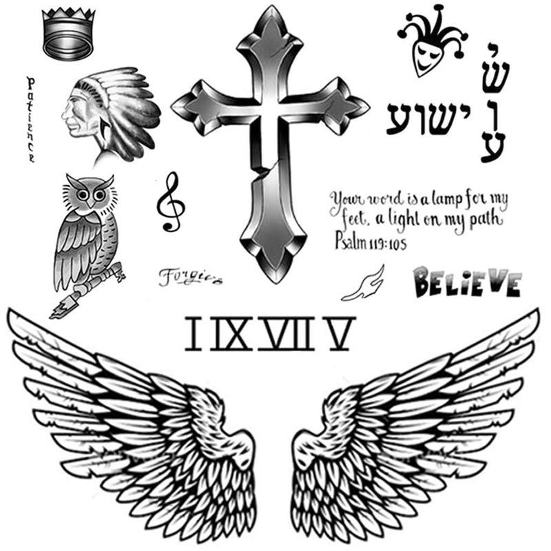 CARGEN Celebrity Life-Size Temporary Tattoos - Realistic Singer J.B Life-Size Temporary Tattoo Chest Back Arm Face Sleeves Fake Tattoo Stickers for Fans for Men Women for Boys Girls for Concert Party - Image 1
